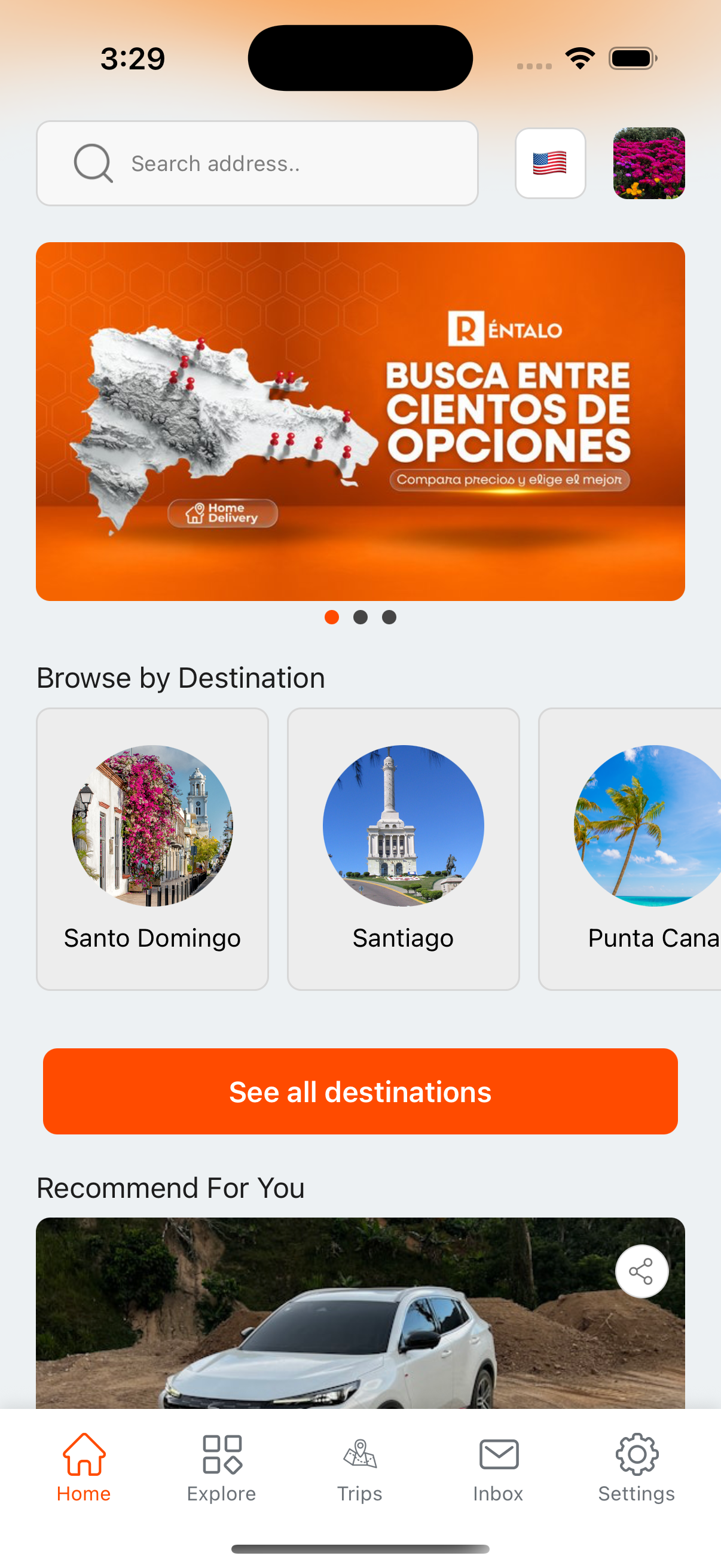 Vista previa de la app móvil Rentalo